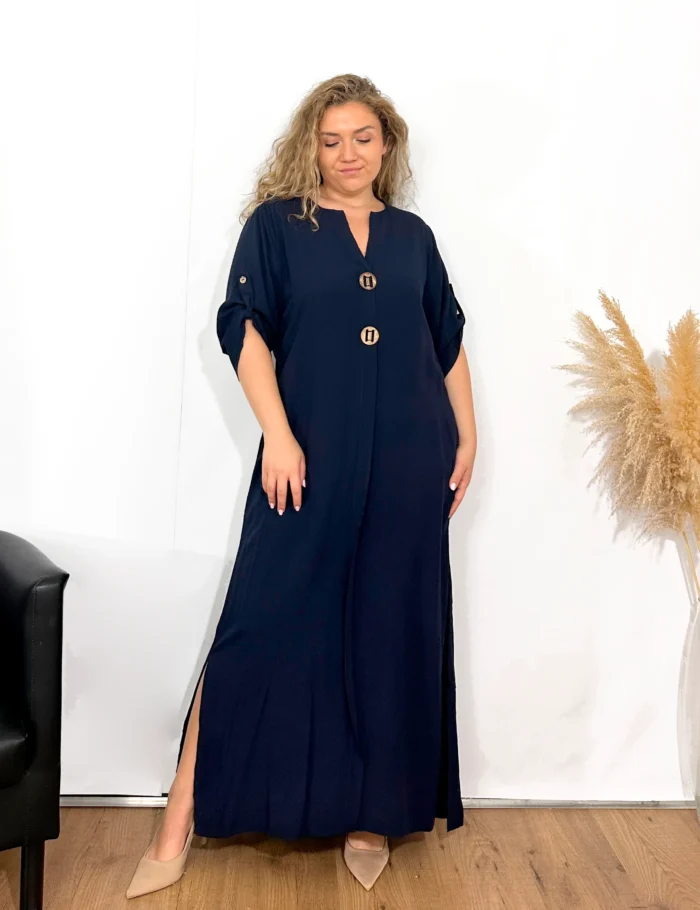 Vestido Maxi Camisero Marino