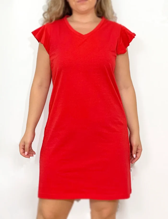 Vestido Con Volantes Rojo - Imagen 2