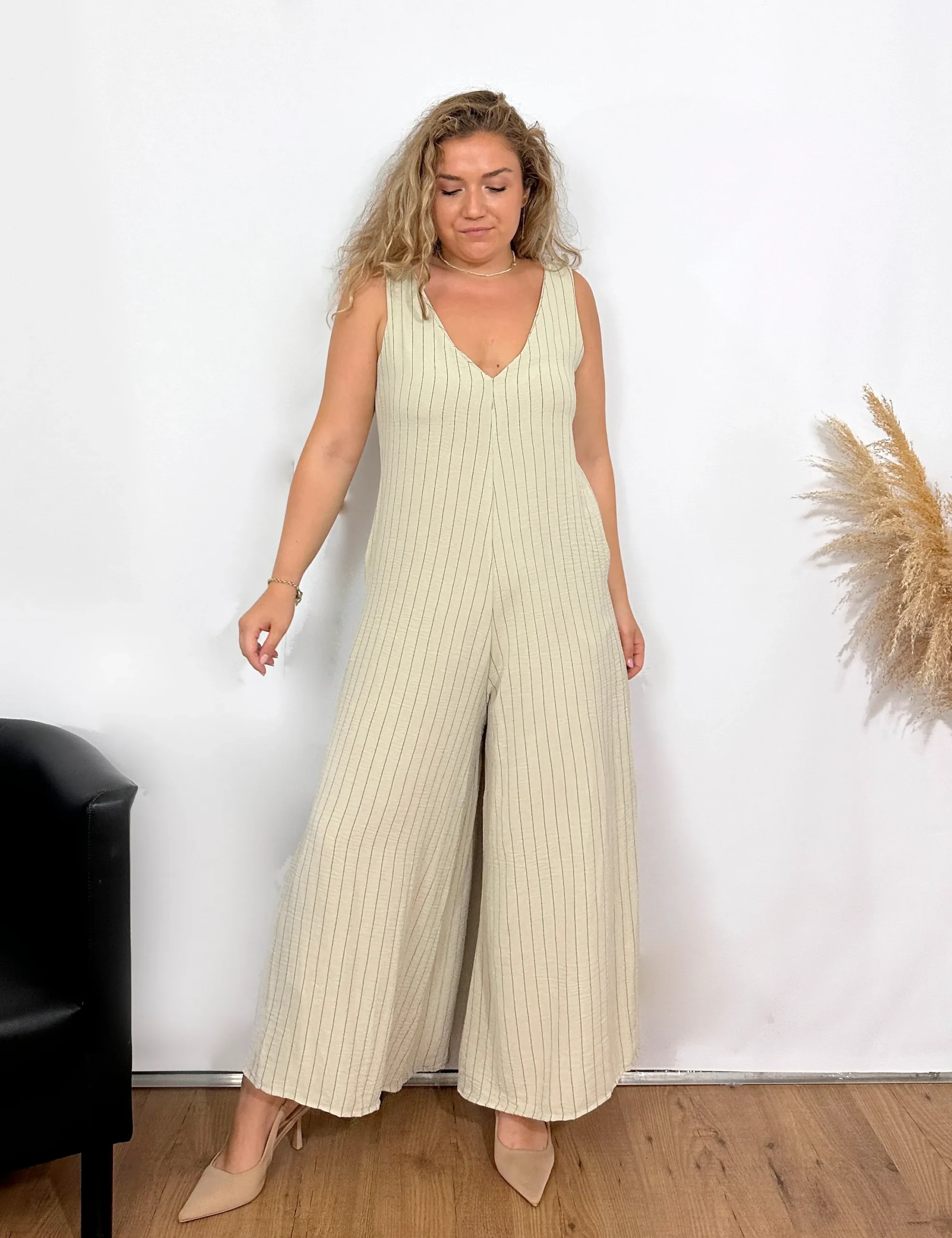Mono Ancho Raya Diplomática Crema/Negro