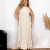 Vestido Tirantes Regulables Crema