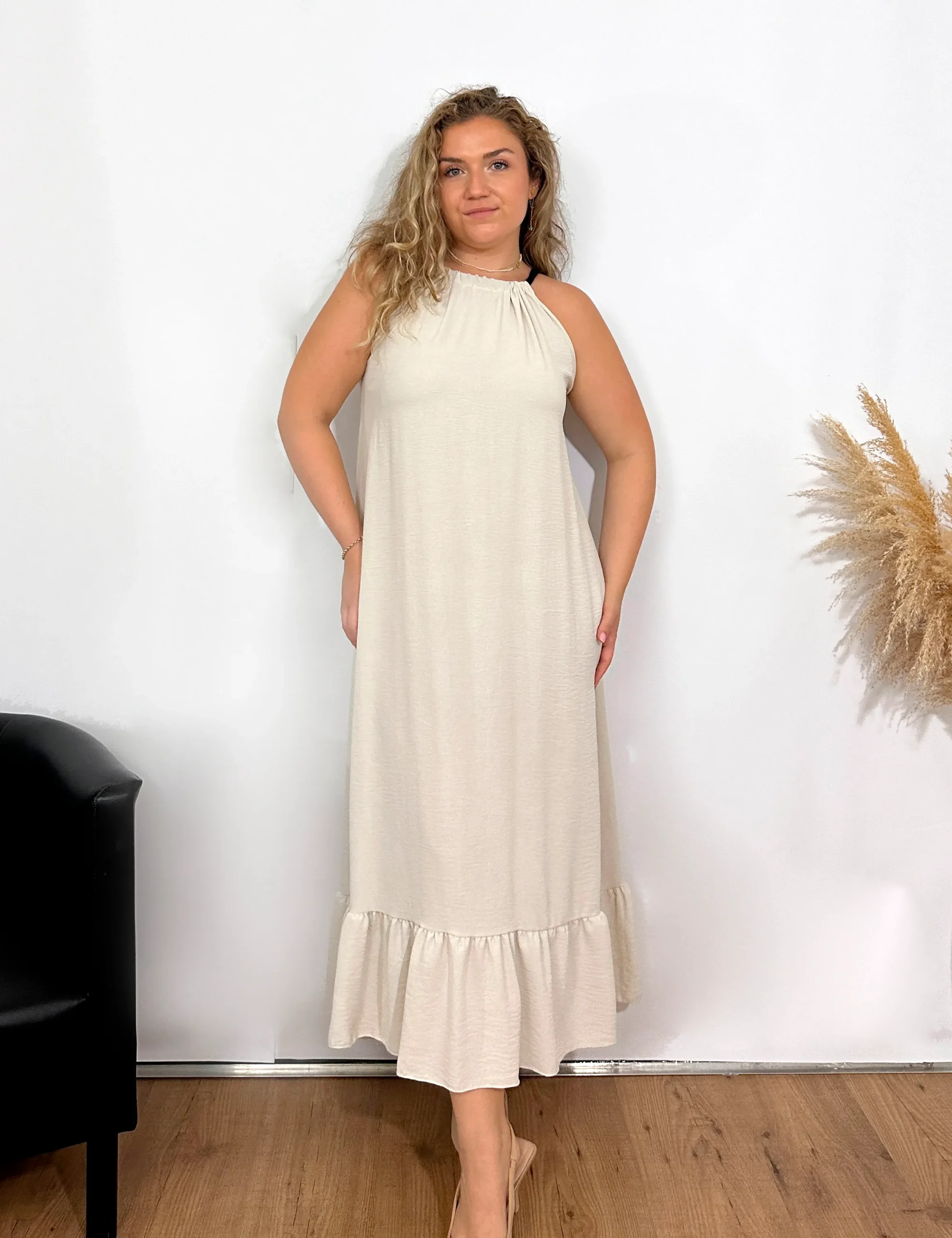 Vestido Tirantes Regulables Crema