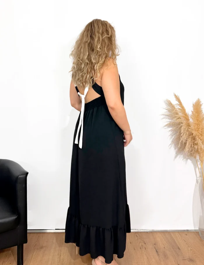 Vestido Negro Con Tirantes Regulables - Imagen 2