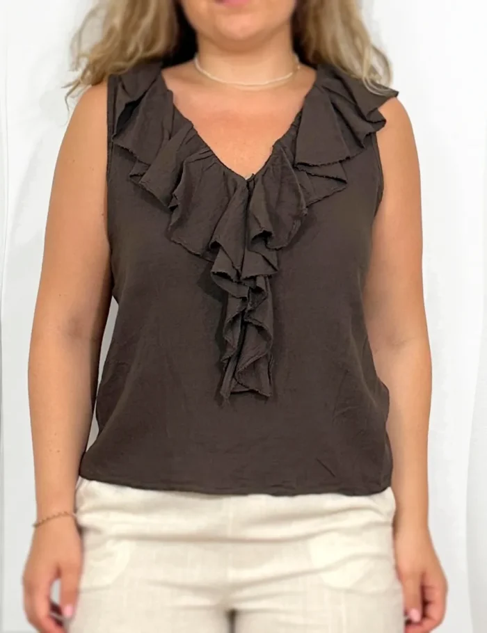 Blusa Volante Chocolate - Imagen 2