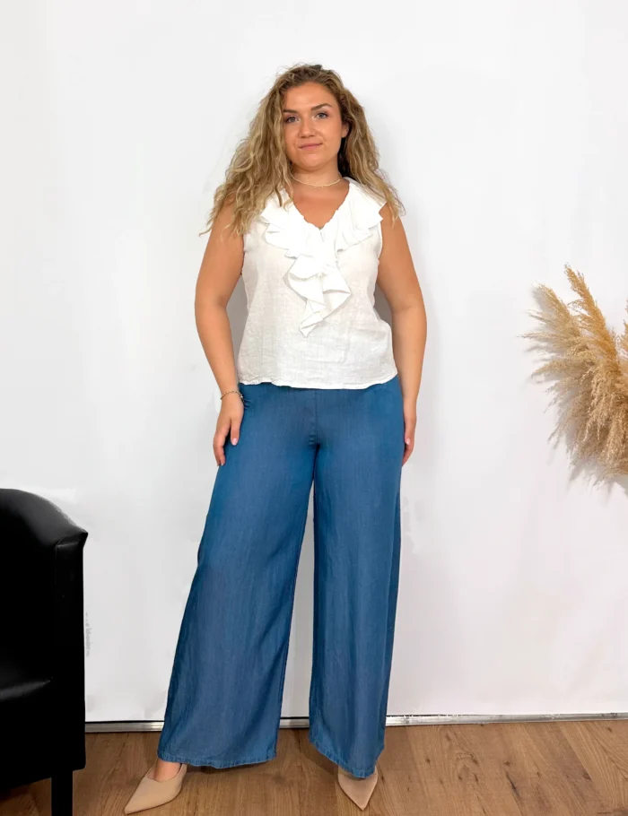Blusa Volante Blanca