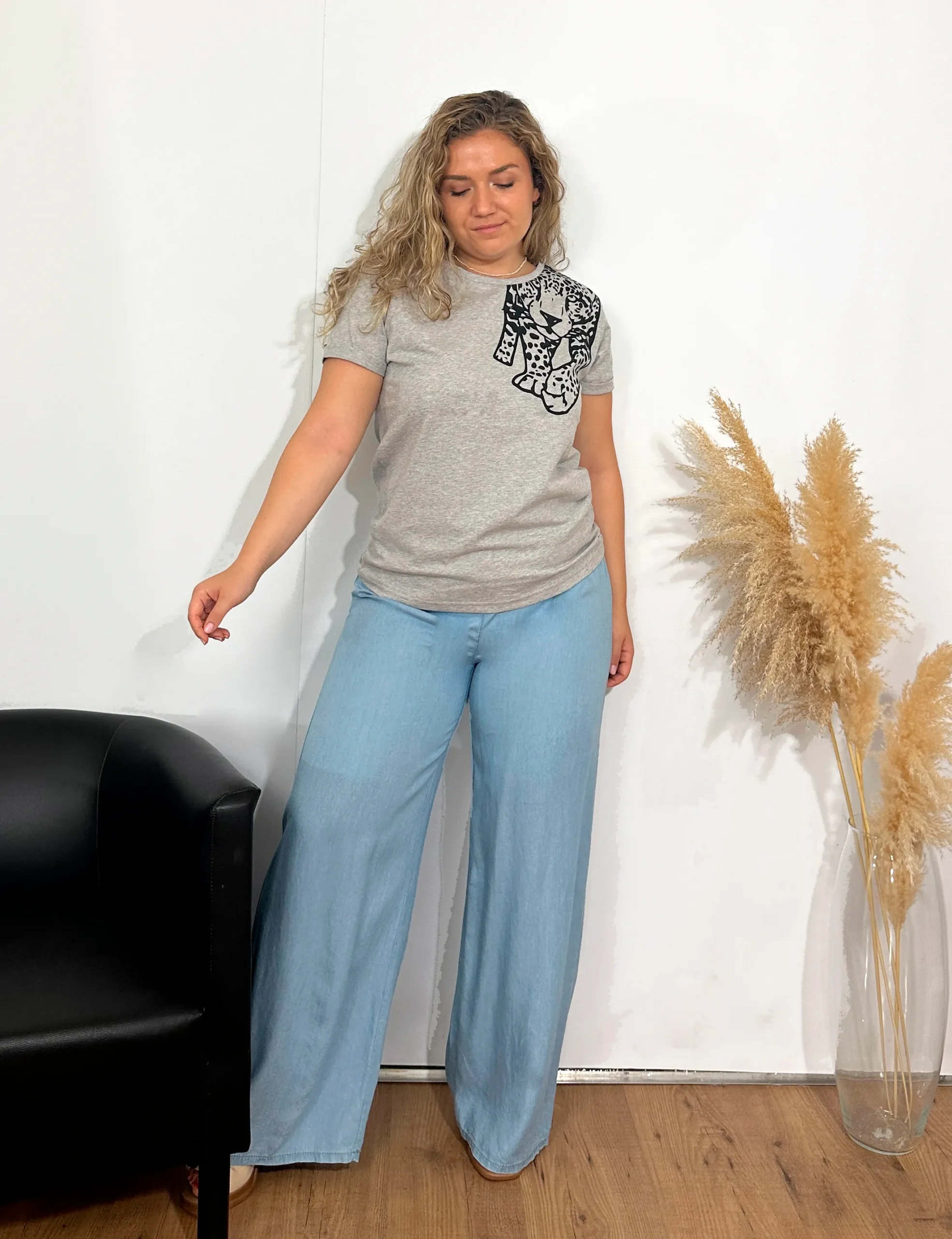 Camiseta Tigre Gris Mezcla