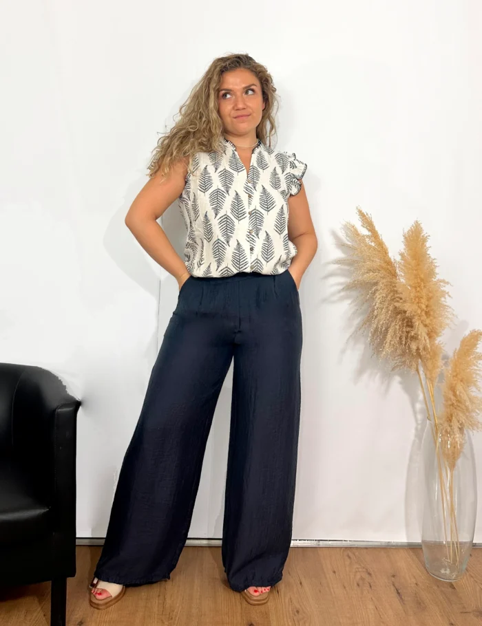 Pantalón Wide-leg Marino - Imagen 3