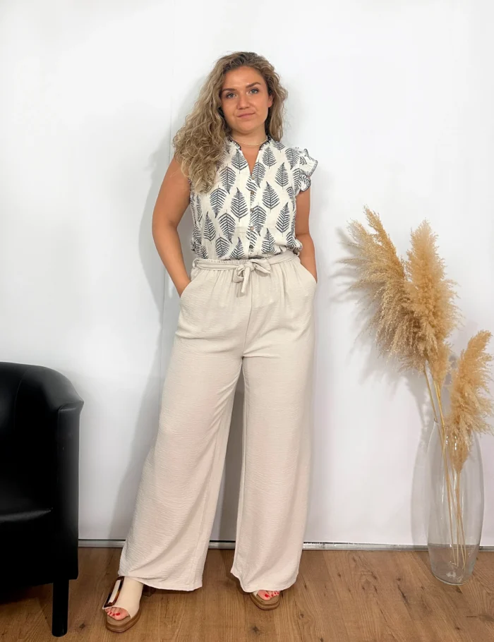 Blusa Lino Abotonada Marino - Imagen 4