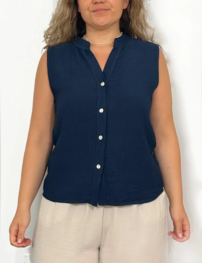 Blusa Botones Marino - Imagen 2