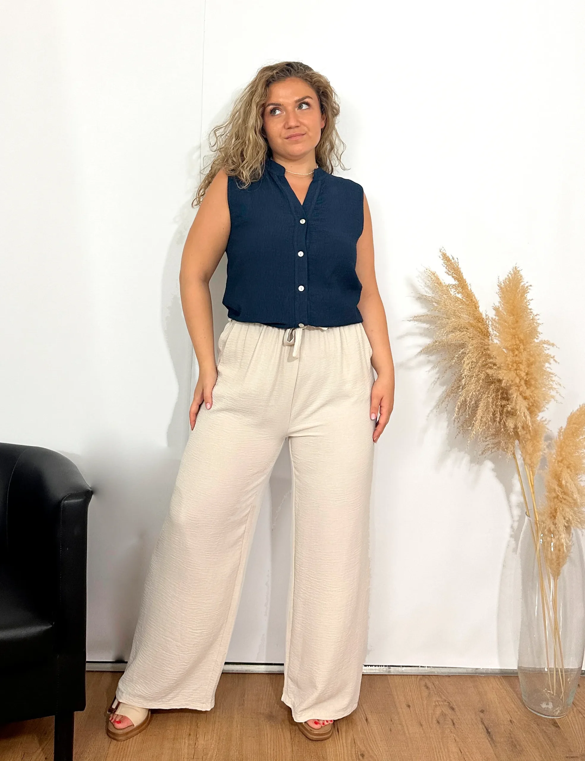 Blusa Botones Marino