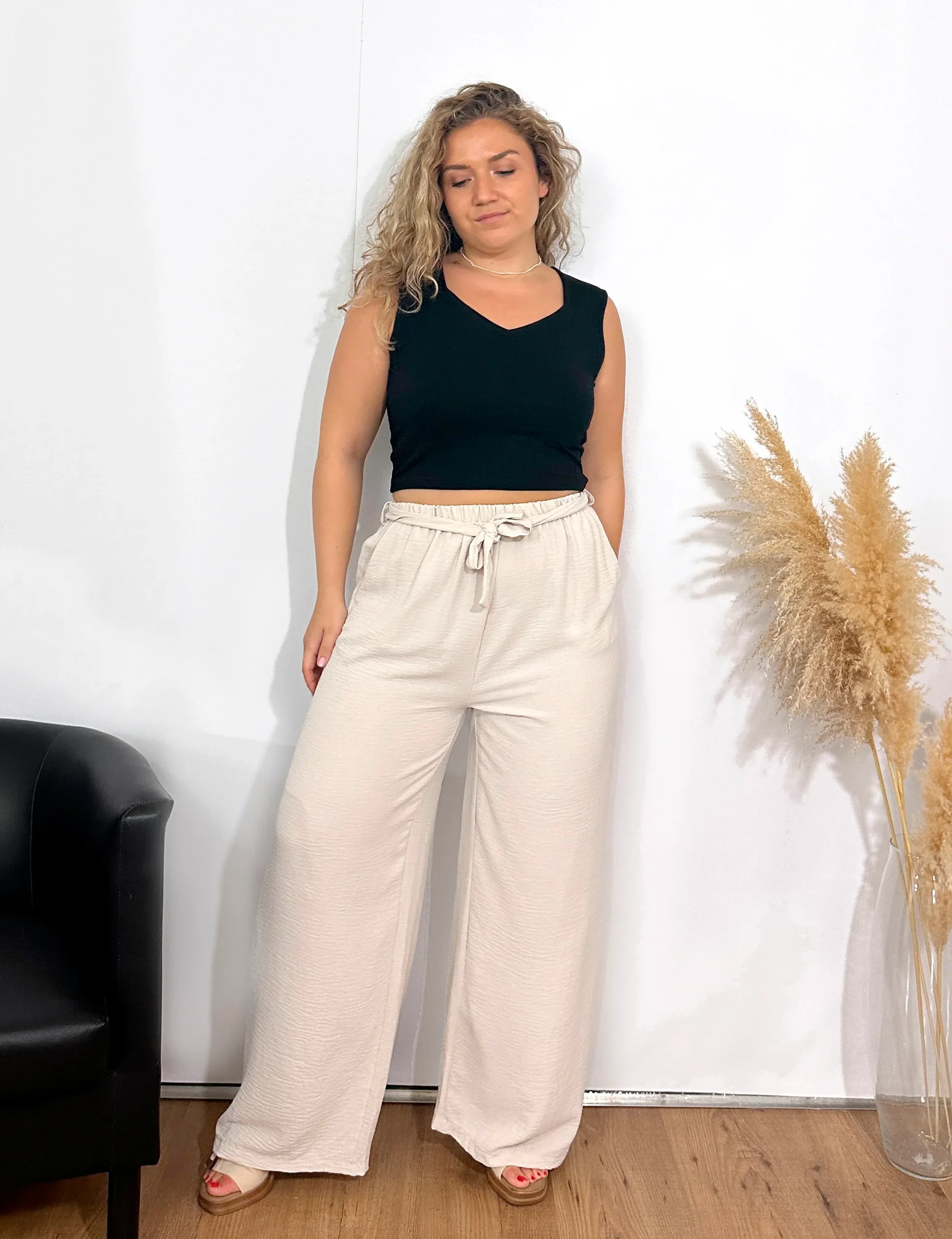 Top Escote V Negro