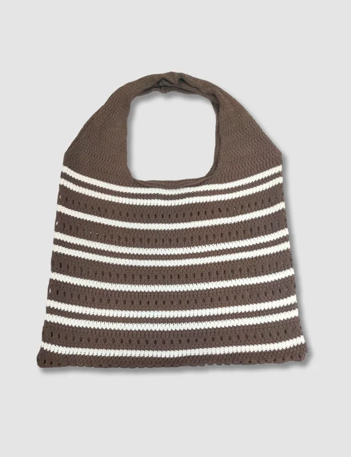 Bolso Shopper Crochet Rayas