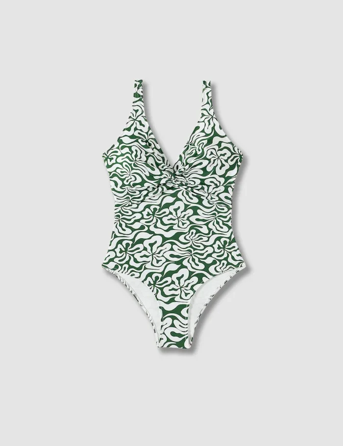 Bañador Pecho Frncido Verde