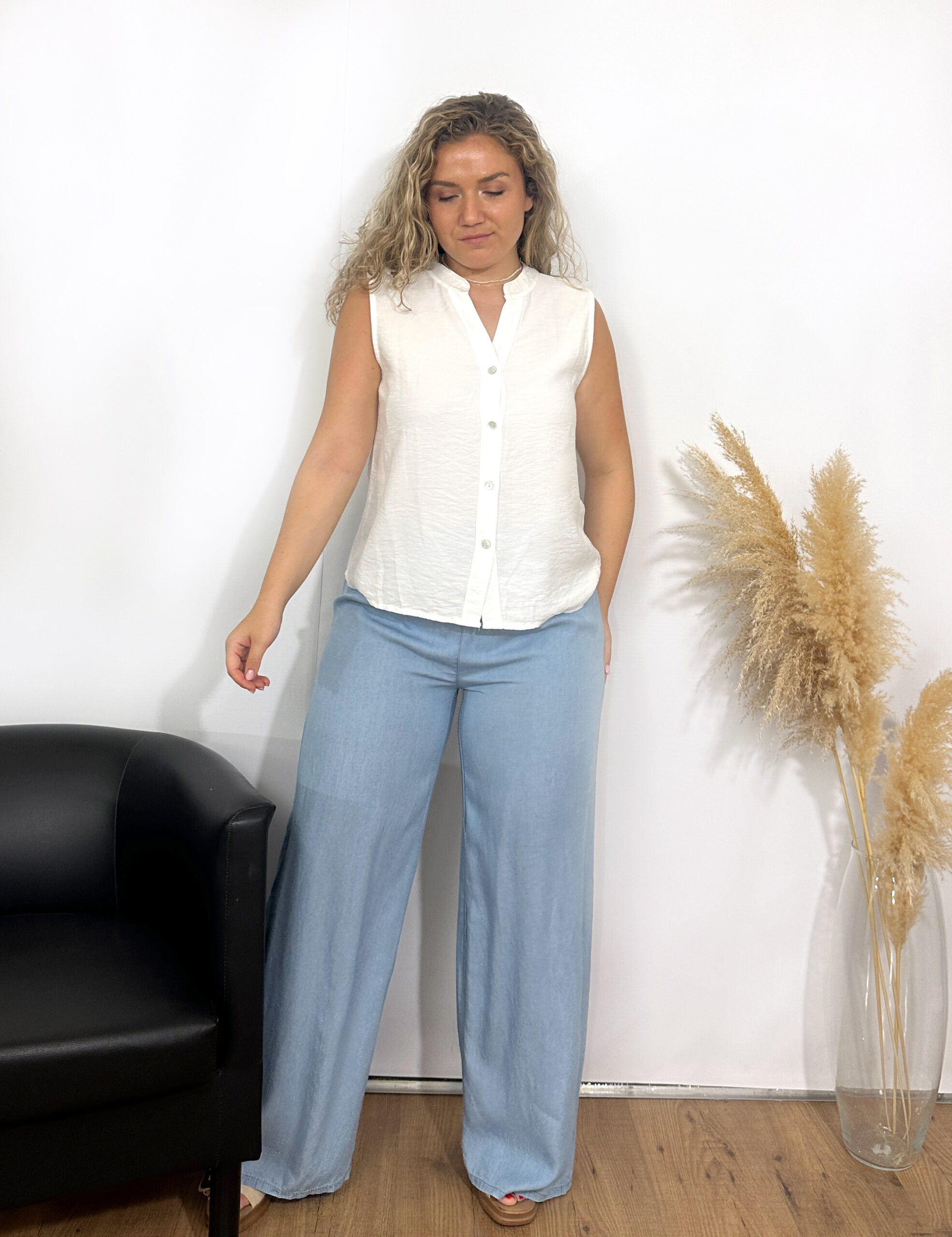 Blusa Botones Blanca