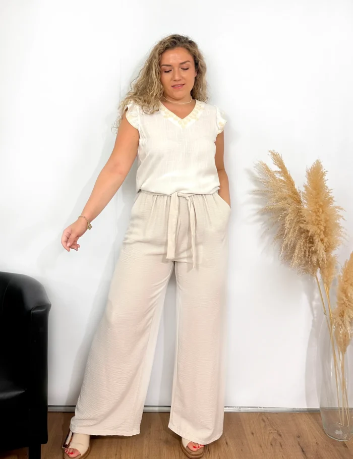Blusa Bordado Crema - Imagen 2