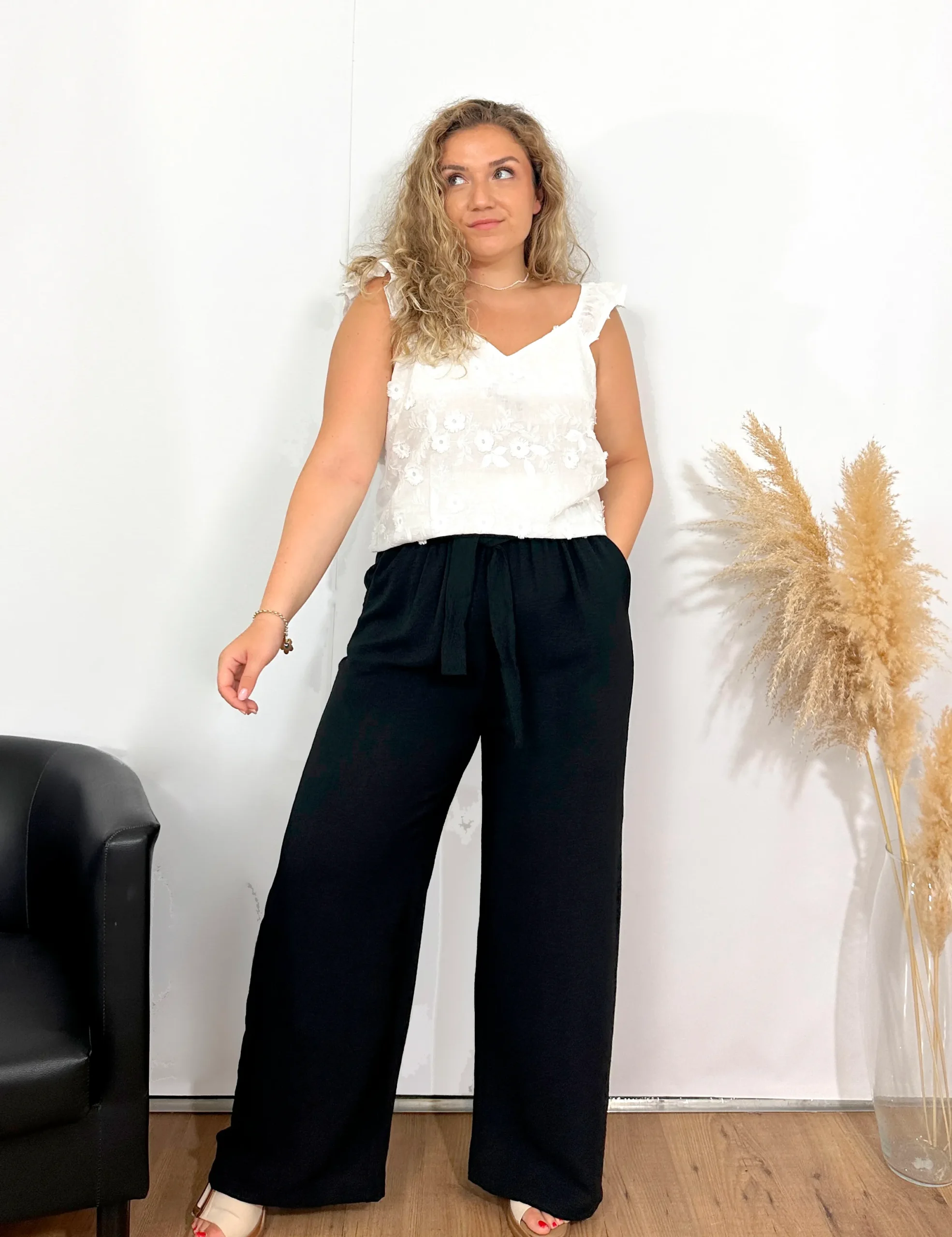 Blusa Flores Blanca