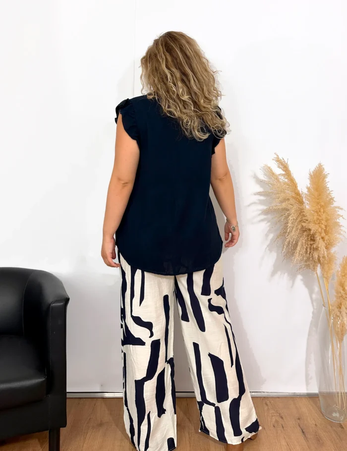 Blusa Volantes Azul Marino - Imagen 3