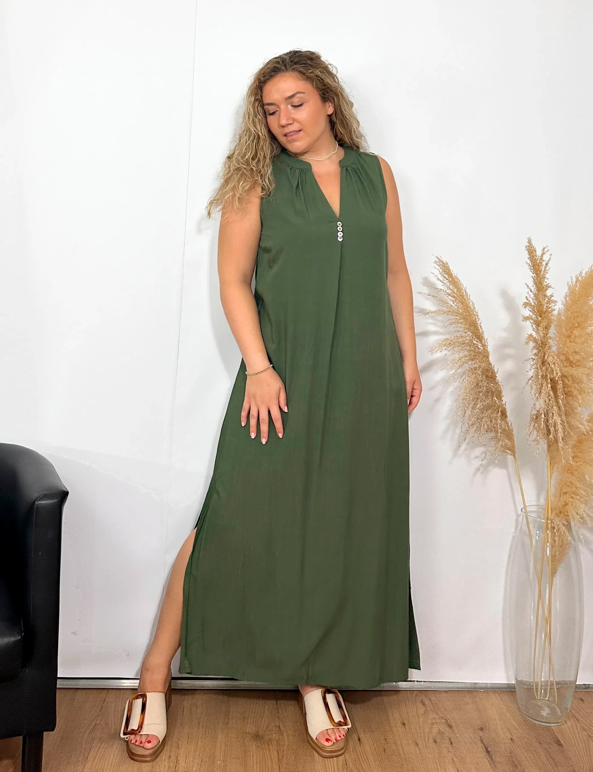 Vestido Maxi Kaki