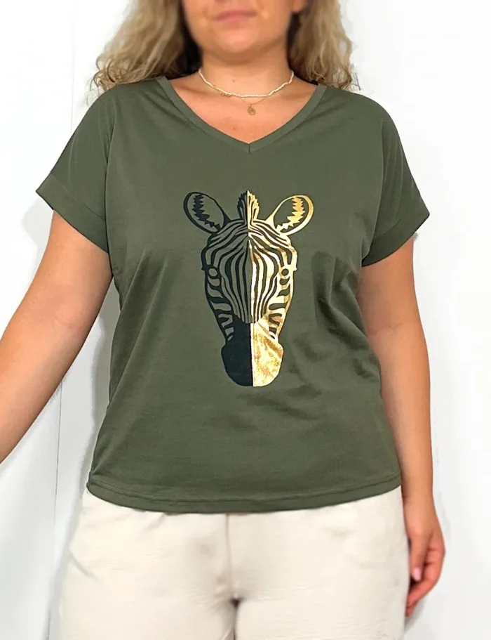 Camiseta Cebra Kaki - Imagen 4