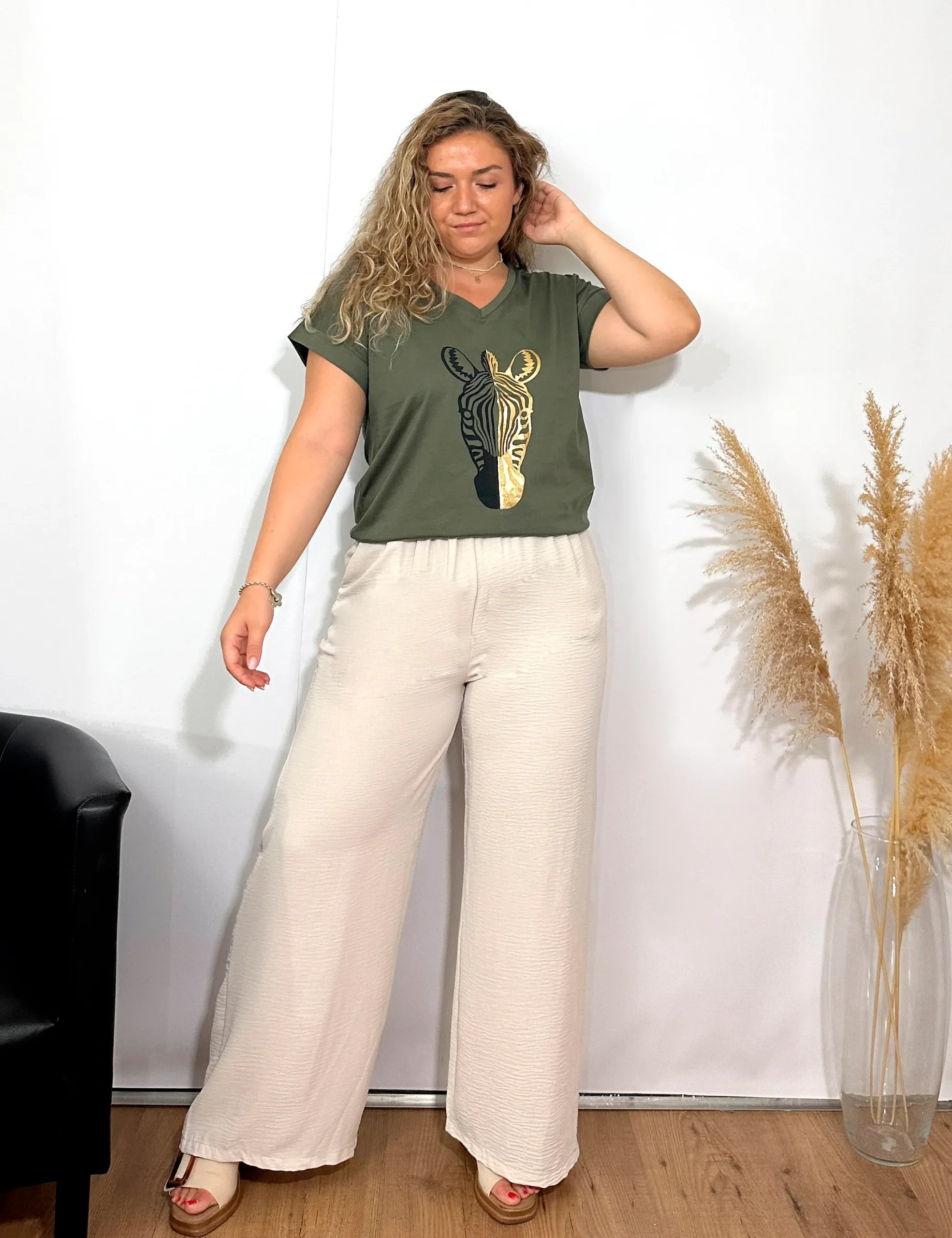 Camiseta Cebra Kaki