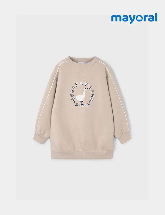 Vestido Sudadera Beige - Imagen 2