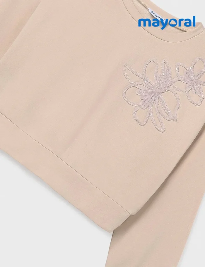 Sudadera Crop Flor - Imagen 5