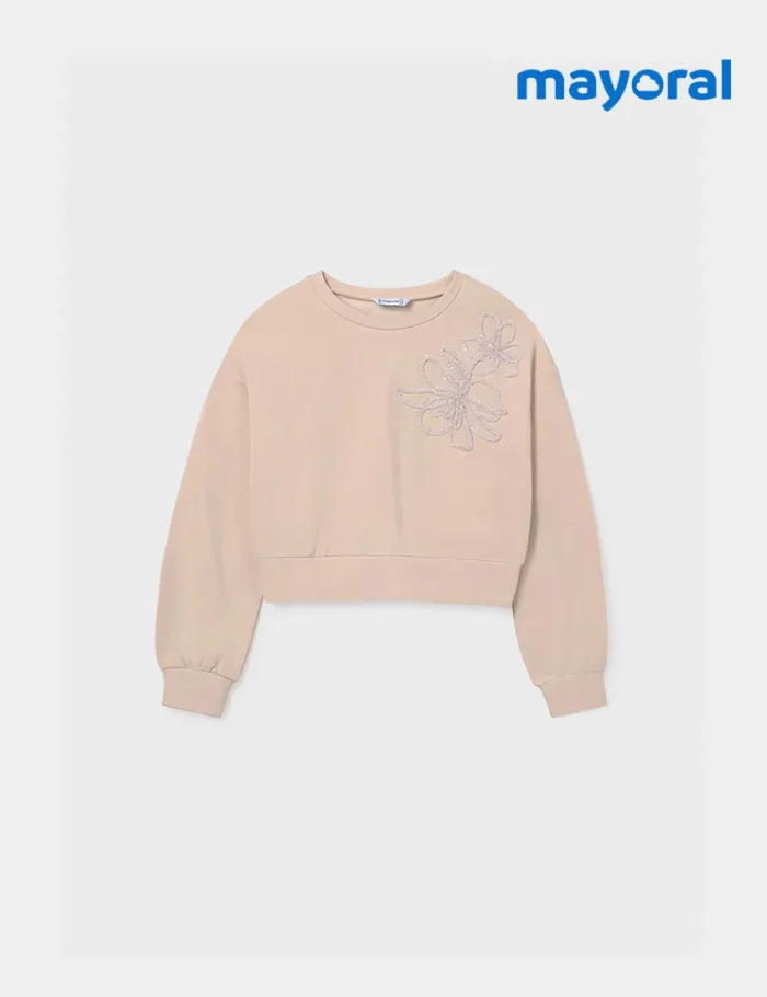 Sudadera Crop Flor - Imagen 2