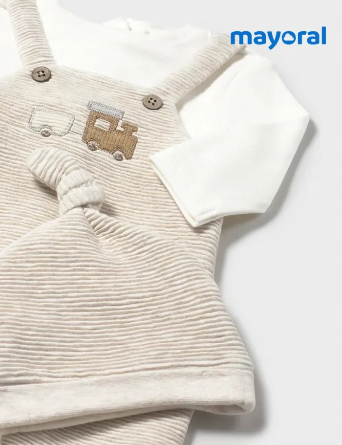 Pelele Peto y Gorro Beige - Imagen 2