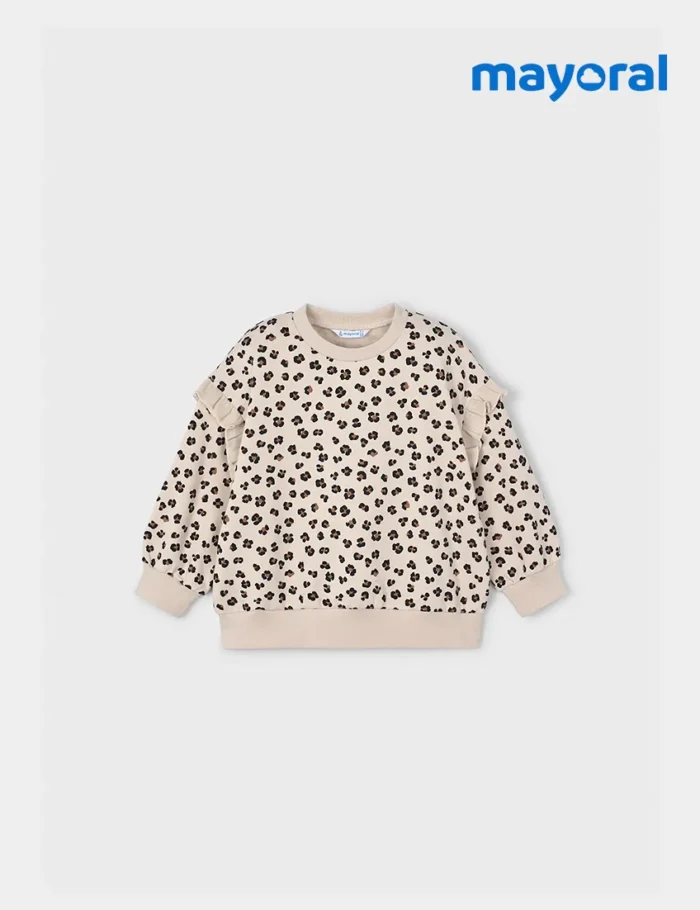 Sudadera Animal Print Volante