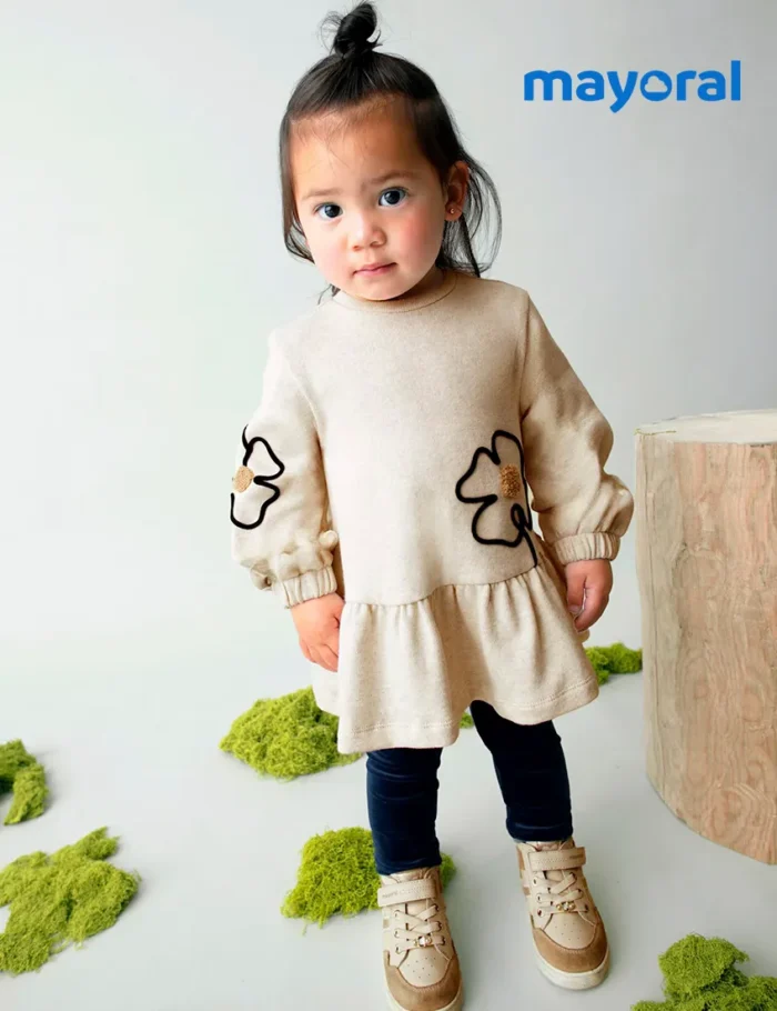 Vestido Flores Beige - Imagen 4