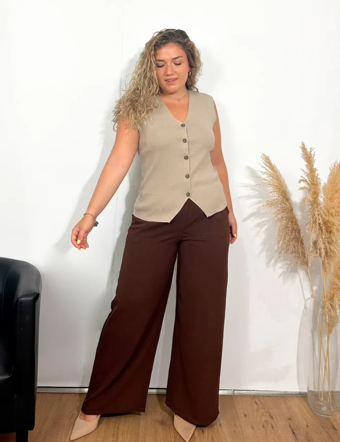 Chaleco Botones Beige - Imagen 2