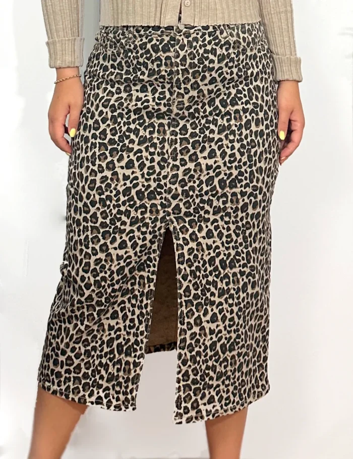 Falda Midi Leopardo