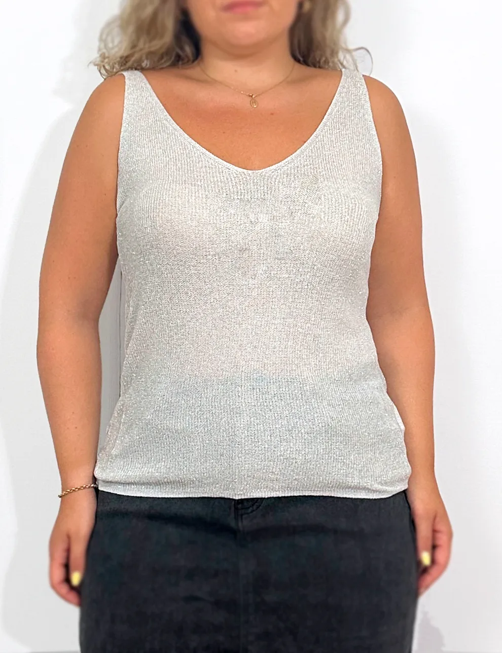 Top Lurex Plata