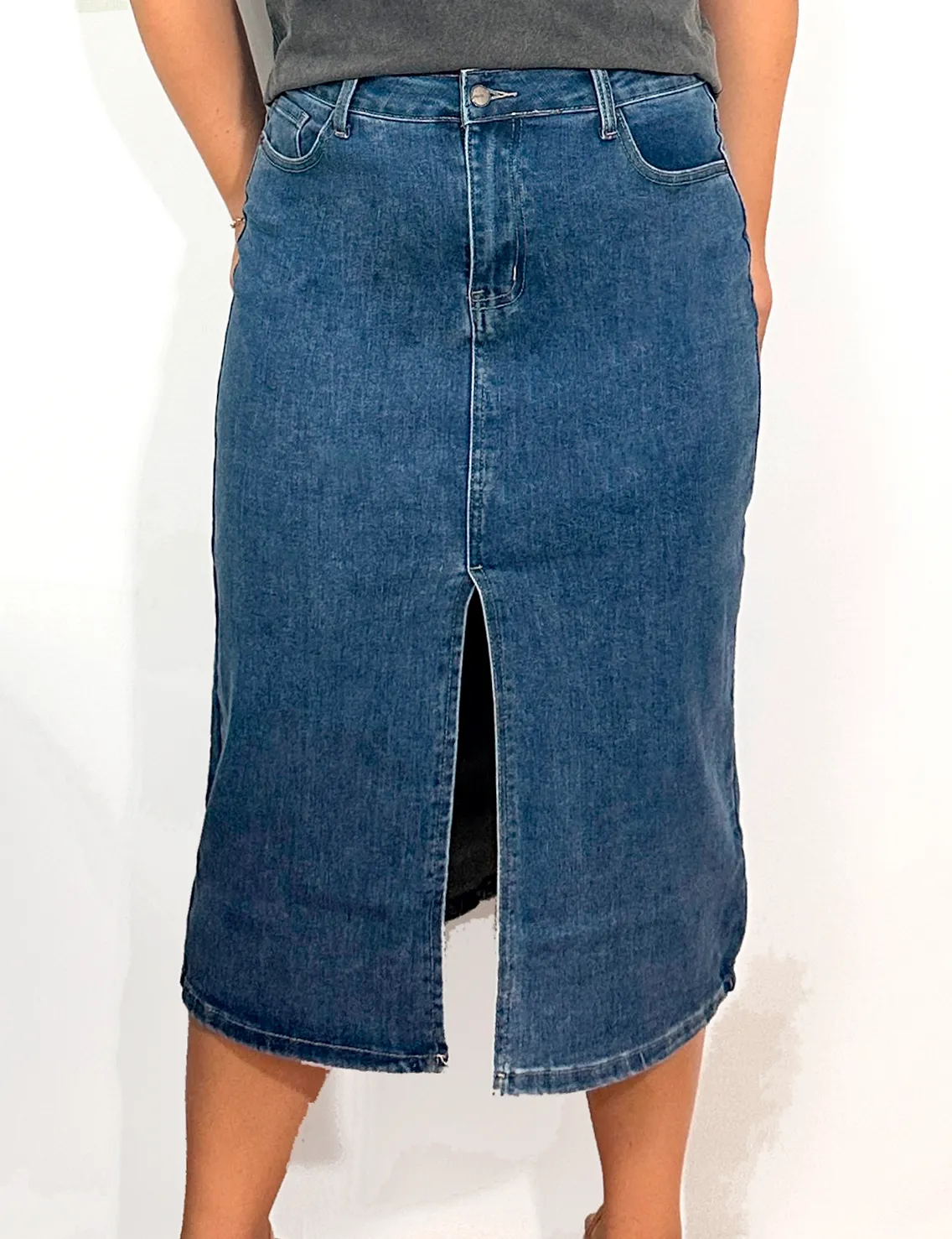 Falda Midi Denim
