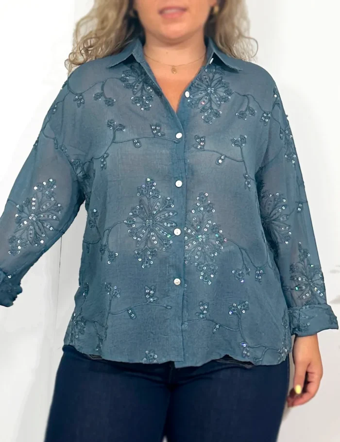 Blusa Brillo Azul - Imagen 2
