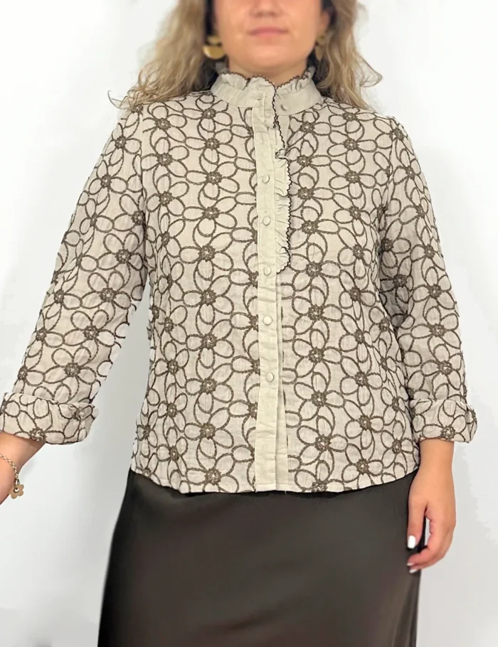 Blusa Flores Marrón - Imagen 2