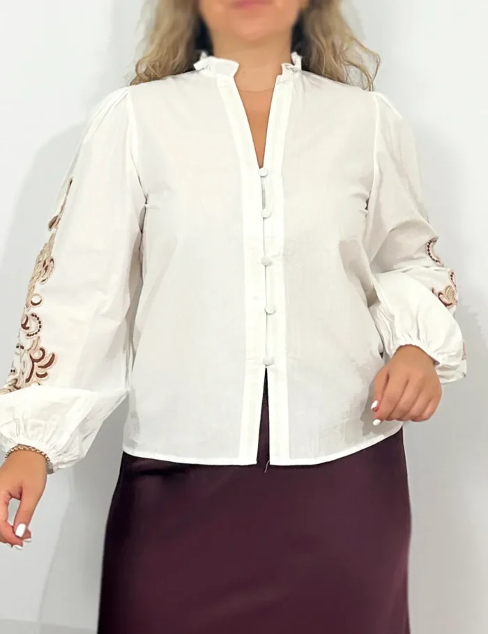 Blusa Bordado Blanca - Imagen 4