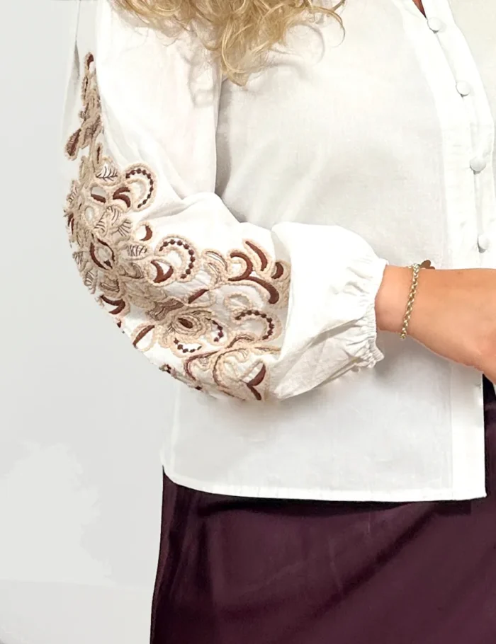 Blusa Bordado Blanca - Imagen 2