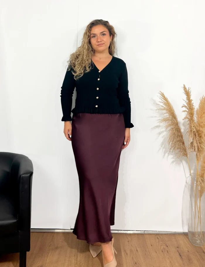 Falda Satinada Berenjena - Imagen 2