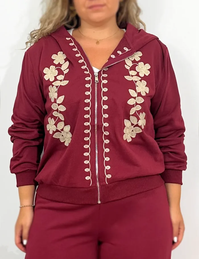 Sudadera Bordado Burdeos - Imagen 2
