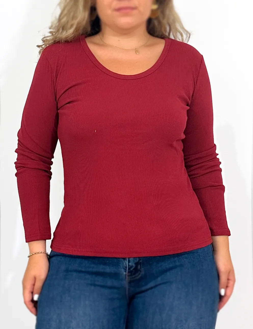 Camiseta Rib Burdeos