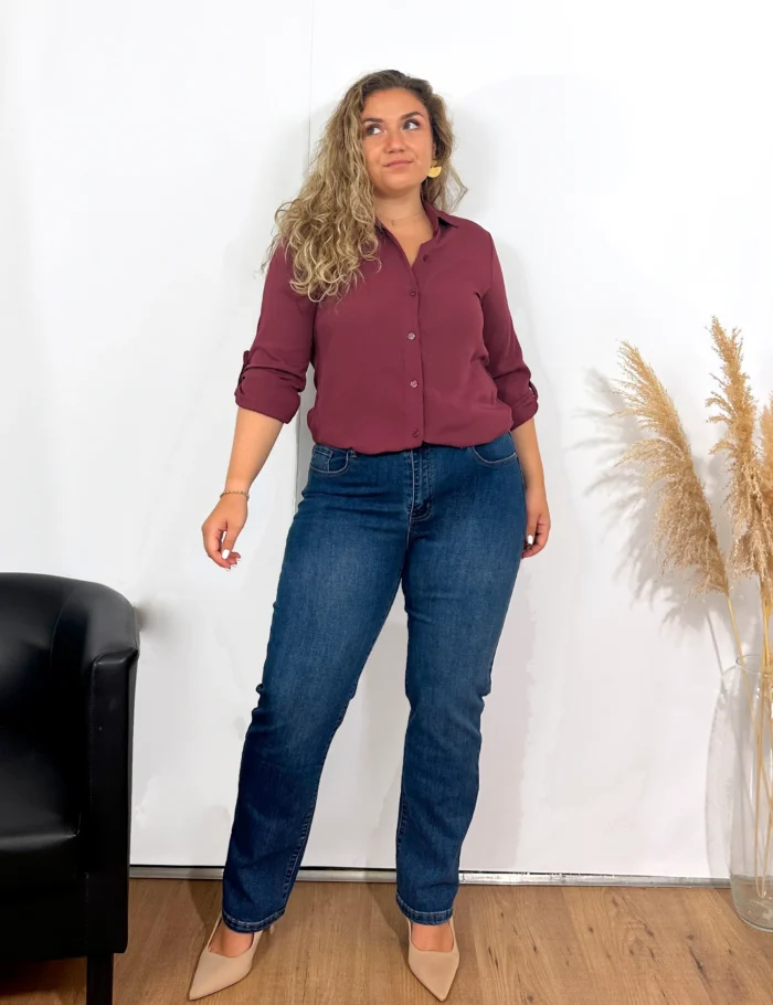 Camisa Basic Burdeos - Imagen 2