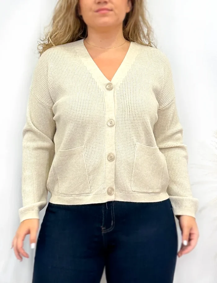 Chaqueta Punto Crema - Imagen 2