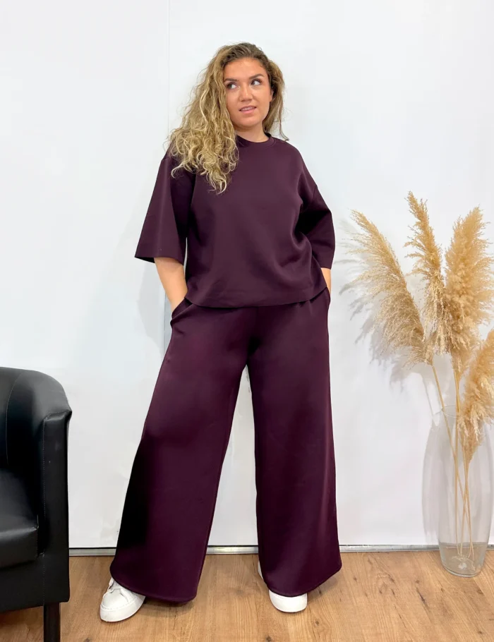 Pantalón Tacto Suave Berenjena - Imagen 2