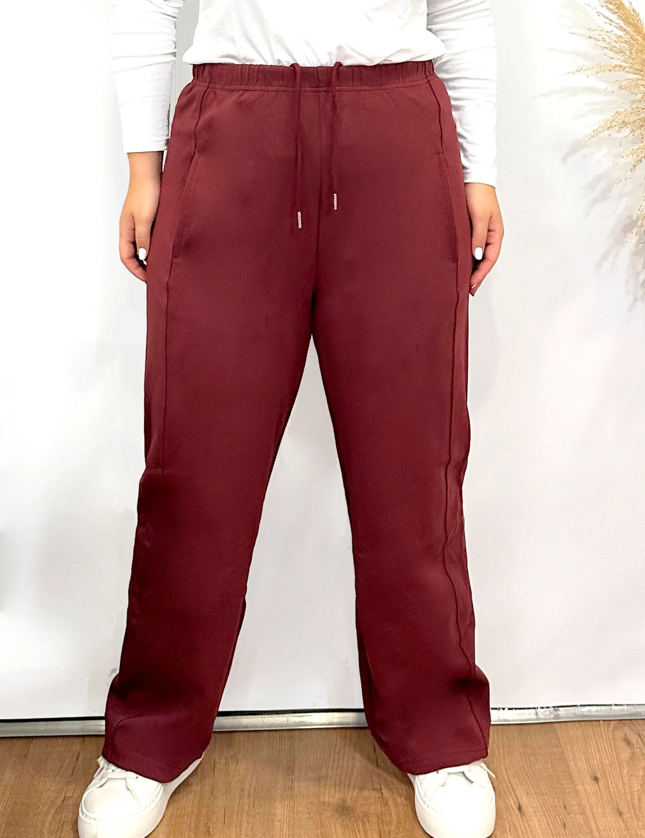 Pantalón Tacto Suave Burdeos