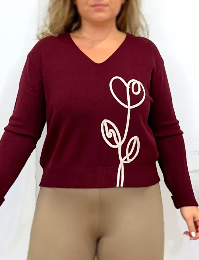 Jersey Bordado Burdeos - Imagen 2