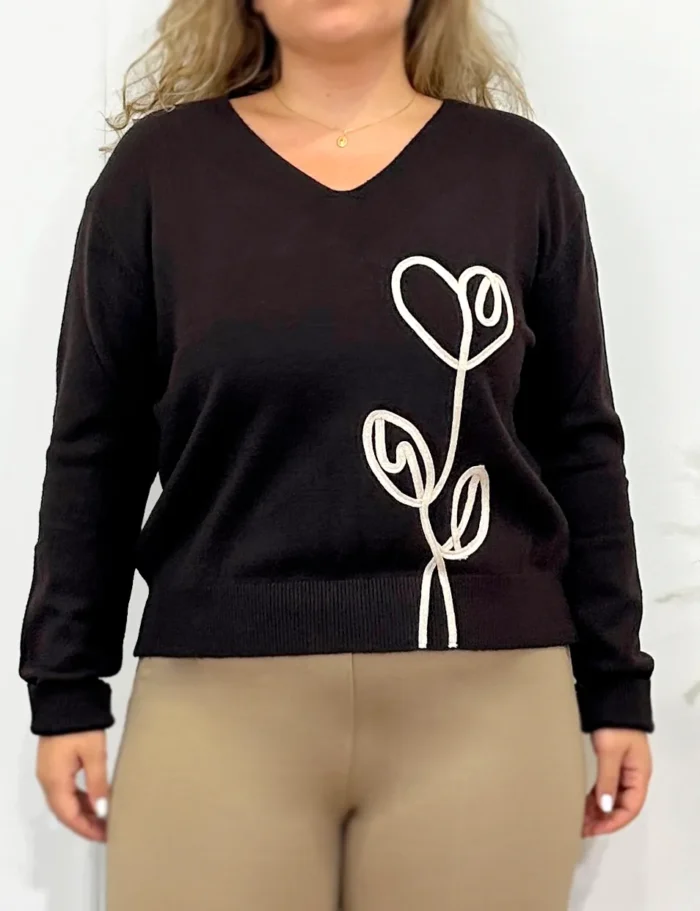 Jersey Bordado Chocolate - Imagen 2