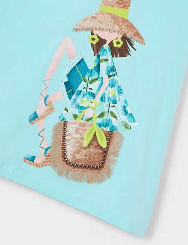 Alternative view of Vestido Punto Volantes Azul