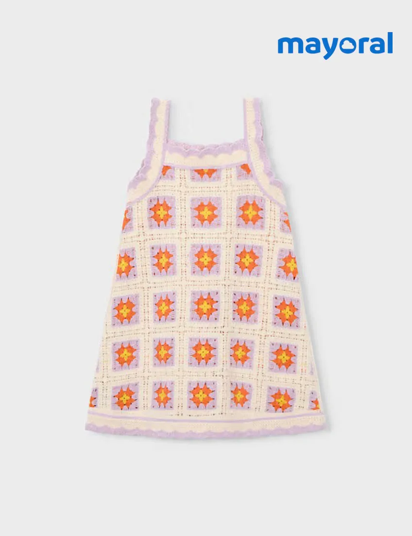 Vestido Crochet Hueso