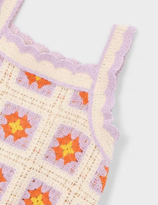 Alternative view of Vestido Crochet Hueso