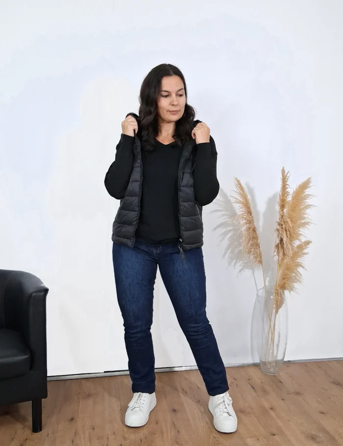 Chaqueta Acolchada Combinada Negra - Imagen 5